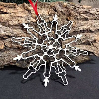 HKM-861587 Wooden Christmas Snowflake Pendant - Decorative Boxwood Ornament for Home and Office
