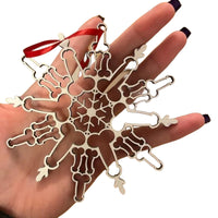 HKM-861587 Wooden Christmas Snowflake Pendant - Decorative Boxwood Ornament for Home and Office