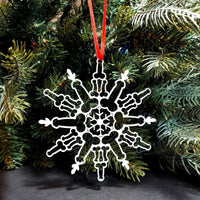 HKM-861587 Wooden Christmas Snowflake Pendant - Decorative Boxwood Ornament for Home and Office