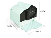 HKM-861651 Extra Large Fully Enclosed Anti-Splash Cat Litter Box with Odor Control and Foot Pad - Green, Coconut Ash, Cherry Blossom