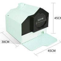 HKM-861651 Extra Large Fully Enclosed Anti-Splash Cat Litter Box with Odor Control and Foot Pad - Green, Coconut Ash, Cherry Blossom