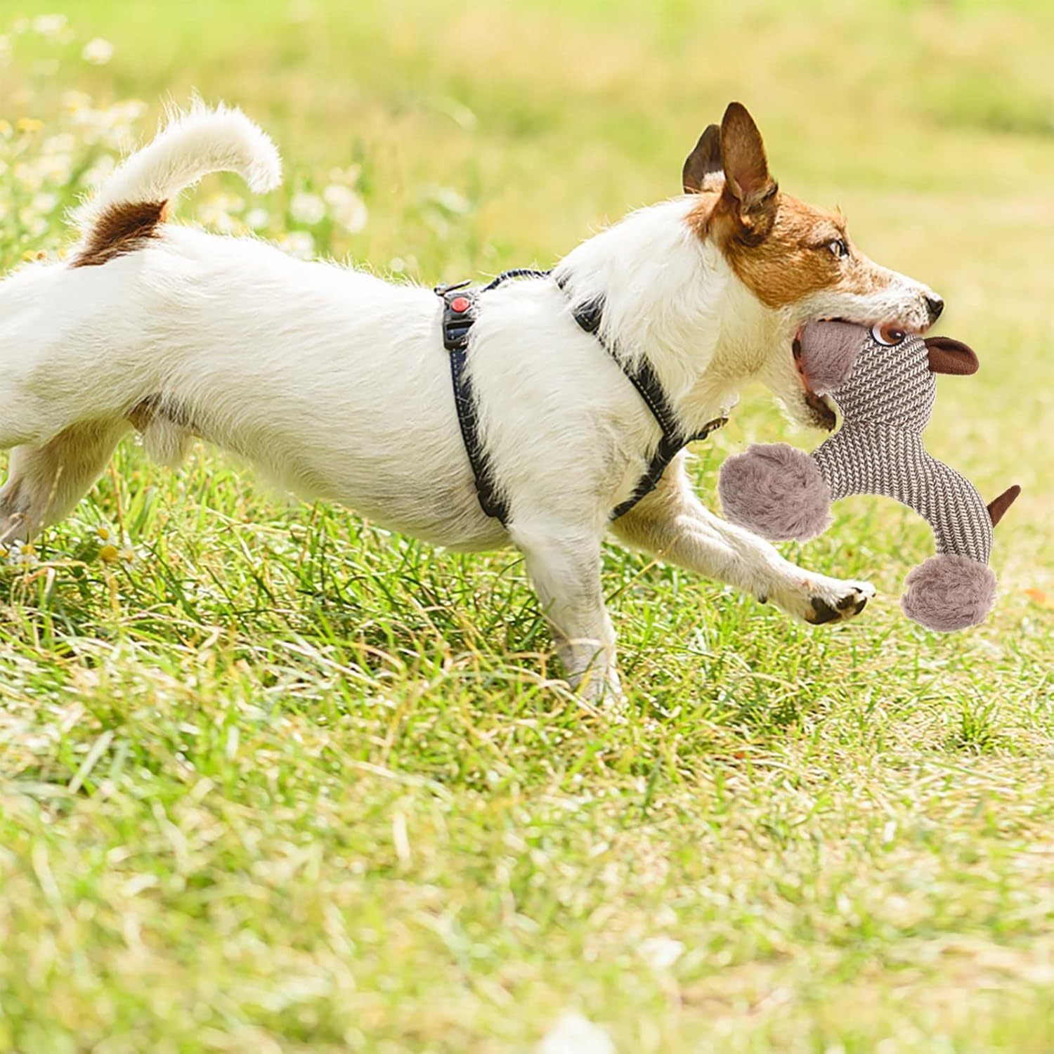 HKM-861651 Large Interactive Plush Dog Toy with Squeaker for Medium to Large Dogs - Durable Chew Toy for Happy Pets