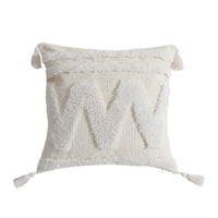 HKM-861651 Tufted Chenille Pillowcase - Handmade Blended Fabric Cushion Cover, 45x45cm