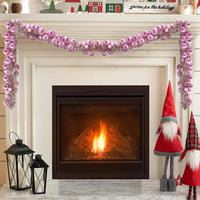 HKM-861779 Christmas Bauble Garland, 186 cm Polystyrene, Indoor/Outdoor Decorative Accent in Pink, Red, Black, and White