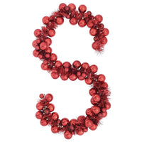 HKM-861779 Christmas Bauble Garland, 186 cm Polystyrene, Indoor/Outdoor Decorative Accent in Pink, Red, Black, and White