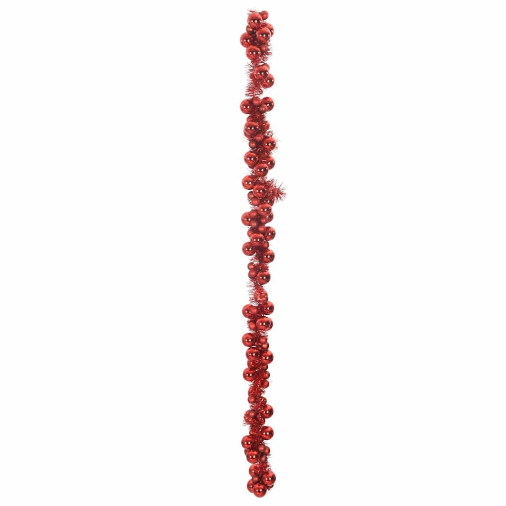 HKM-861779 Christmas Bauble Garland, 186 cm Polystyrene, Indoor/Outdoor Decorative Accent in Pink, Red, Black, and White
