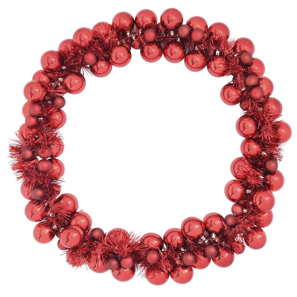 HKM-861779 Christmas Bauble Garland, 186 cm Polystyrene, Indoor/Outdoor Decorative Accent in Pink, Red, Black, and White