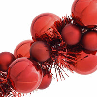HKM-861779 Christmas Bauble Garland, 186 cm Polystyrene, Indoor/Outdoor Decorative Accent in Pink, Red, Black, and White
