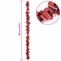HKM-861779 Christmas Bauble Garland, 186 cm Polystyrene, Indoor/Outdoor Decorative Accent in Pink, Red, Black, and White