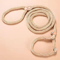 HKM-861779 Hemp Rope Traction Collar Integrated Training Dog Leash - Fashionable and Wear-Resistant
