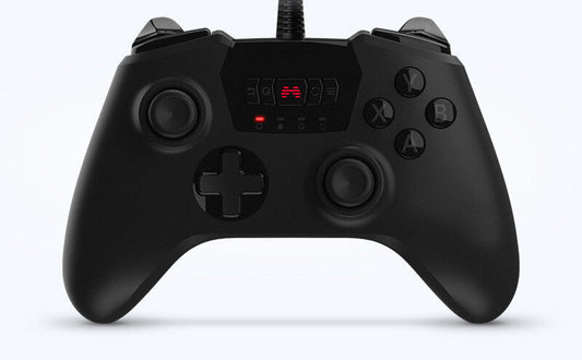 HKM-861843 Wired USB Gamepad for Gaming, Vibration Feedback, ABS Material, White and Black Color