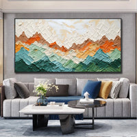 HKM-861907 Hand-Painted Abstract Landscape Oil Painting on Canvas – Textured Nature Wall Art for Living Room and Bedroom Decor