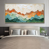 HKM-861907 Hand-Painted Abstract Landscape Oil Painting on Canvas – Textured Nature Wall Art for Living Room and Bedroom Decor