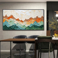 HKM-861907 Hand-Painted Abstract Landscape Oil Painting on Canvas – Textured Nature Wall Art for Living Room and Bedroom Decor