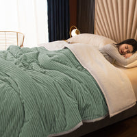 HKM-861971 Cozy Three-Layer Lamb Fleece Blanket in Various Colors and Sizes
