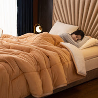HKM-861971 Cozy Three-Layer Lamb Fleece Blanket in Various Colors and Sizes