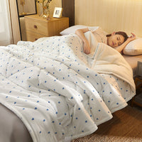 HKM-861971 Cozy Three-Layer Lamb Fleece Blanket in Various Colors and Sizes