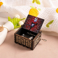 HKM-861971 Custom Halloween Eco-Friendly Mini Wooden Hand Cranked Music Box