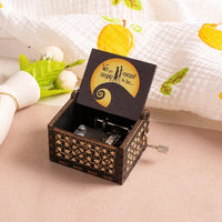 HKM-861971 Custom Halloween Eco-Friendly Mini Wooden Hand Cranked Music Box