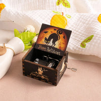 HKM-861971 Custom Halloween Eco-Friendly Mini Wooden Hand Cranked Music Box