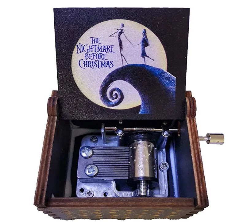 HKM-861971 Custom Halloween Eco-Friendly Mini Wooden Hand Cranked Music Box