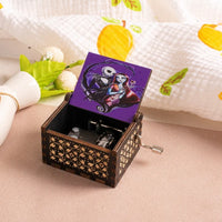 HKM-861971 Custom Halloween Eco-Friendly Mini Wooden Hand Cranked Music Box