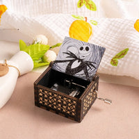 HKM-861971 Custom Halloween Eco-Friendly Mini Wooden Hand Cranked Music Box