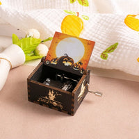 HKM-861971 Custom Halloween Eco-Friendly Mini Wooden Hand Cranked Music Box
