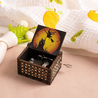 HKM-861971 Custom Halloween Eco-Friendly Mini Wooden Hand Cranked Music Box