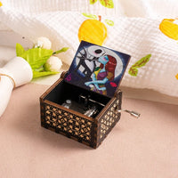 HKM-861971 Custom Halloween Eco-Friendly Mini Wooden Hand Cranked Music Box