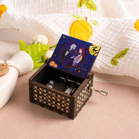 HKM-861971 Custom Halloween Eco-Friendly Mini Wooden Hand Cranked Music Box