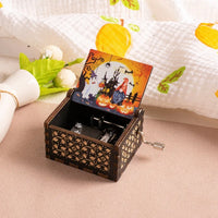 HKM-861971 Custom Halloween Eco-Friendly Mini Wooden Hand Cranked Music Box