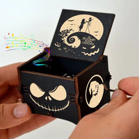 HKM-861971 Custom Halloween Eco-Friendly Mini Wooden Hand Cranked Music Box