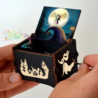 HKM-861971 Custom Halloween Eco-Friendly Mini Wooden Hand Cranked Music Box