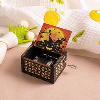 HKM-861971 Custom Halloween Eco-Friendly Mini Wooden Hand Cranked Music Box