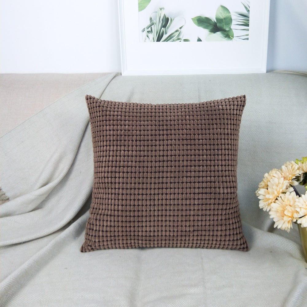 HKM-862035 Corn Kernels Solid Color Pillowcase Cover in Various Shades - Modern Nylon Polyester Design, 45x45cm
