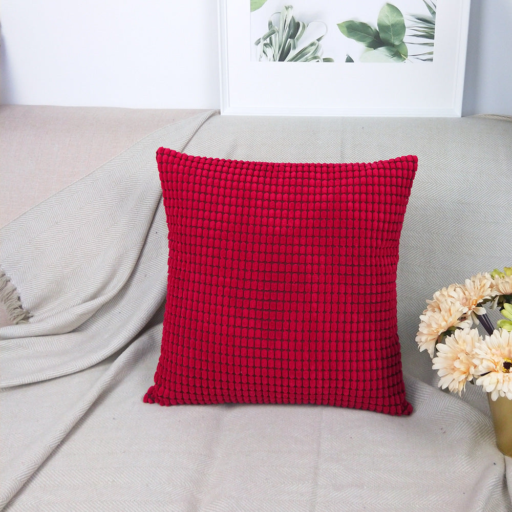 HKM-862035 Corn Kernels Solid Color Pillowcase Cover in Various Shades - Modern Nylon Polyester Design, 45x45cm