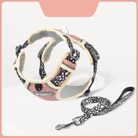 HKM-862163 Adjustable Nylon Chest Strap and Leash Set for Dogs in Multiple Colors