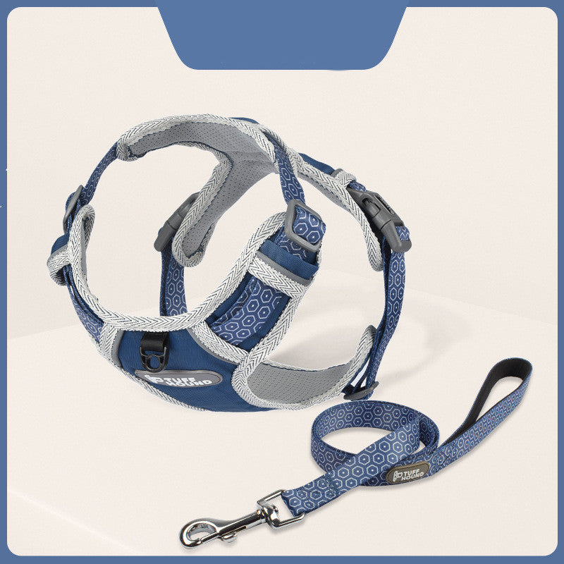 HKM-862163 Adjustable Nylon Chest Strap and Leash Set for Dogs in Multiple Colors