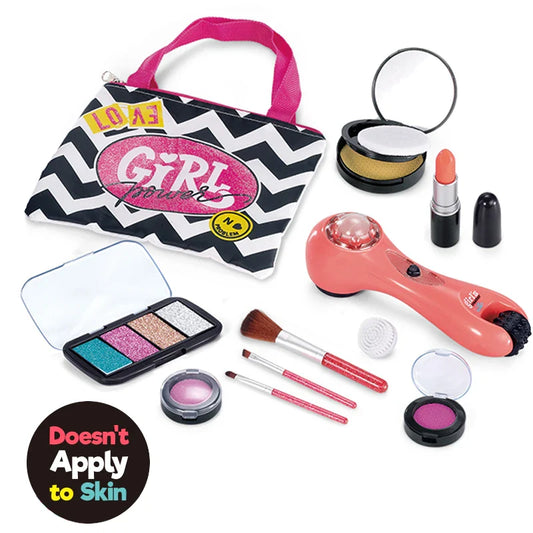 KTX-862227 Children's Play Makeup Set with Brushes, Blusher, Lipstick, and Eyeshadow Compact for Creative Pretend Play