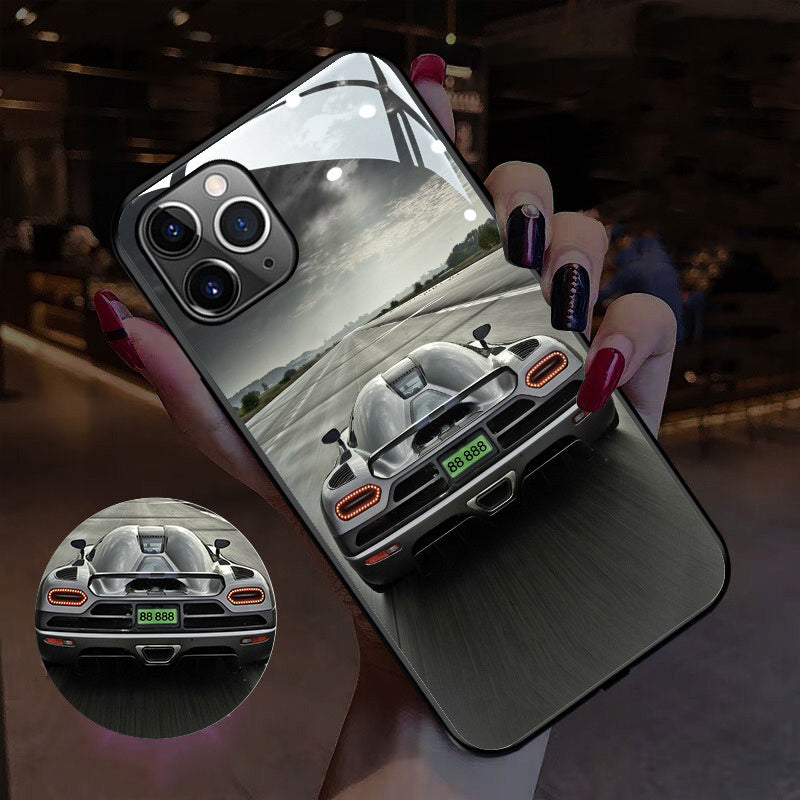 HKM-862227 Luminous TPU and Glass Back Cover for Popular Smartphone Models