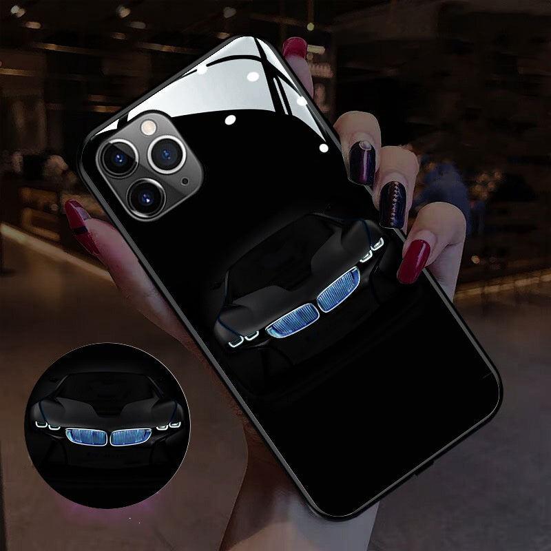 HKM-862227 Luminous TPU and Glass Back Cover for Popular Smartphone Models