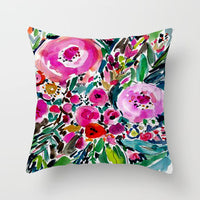 HKM-862419 Graffiti Flower Print Pillowcase for Modern Living Room Decor - 45x45cm