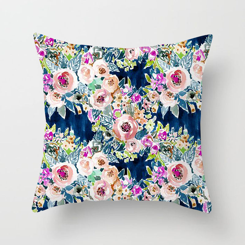 HKM-862419 Graffiti Flower Print Pillowcase for Modern Living Room Decor - 45x45cm