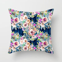 HKM-862419 Graffiti Flower Print Pillowcase for Modern Living Room Decor - 45x45cm