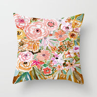 HKM-862419 Graffiti Flower Print Pillowcase for Modern Living Room Decor - 45x45cm