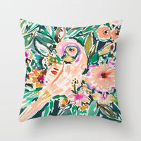 HKM-862419 Graffiti Flower Print Pillowcase for Modern Living Room Decor - 45x45cm