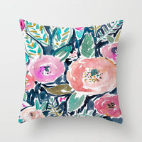 HKM-862419 Graffiti Flower Print Pillowcase for Modern Living Room Decor - 45x45cm