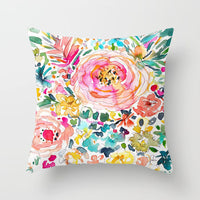 HKM-862419 Graffiti Flower Print Pillowcase for Modern Living Room Decor - 45x45cm