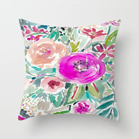 HKM-862419 Graffiti Flower Print Pillowcase for Modern Living Room Decor - 45x45cm